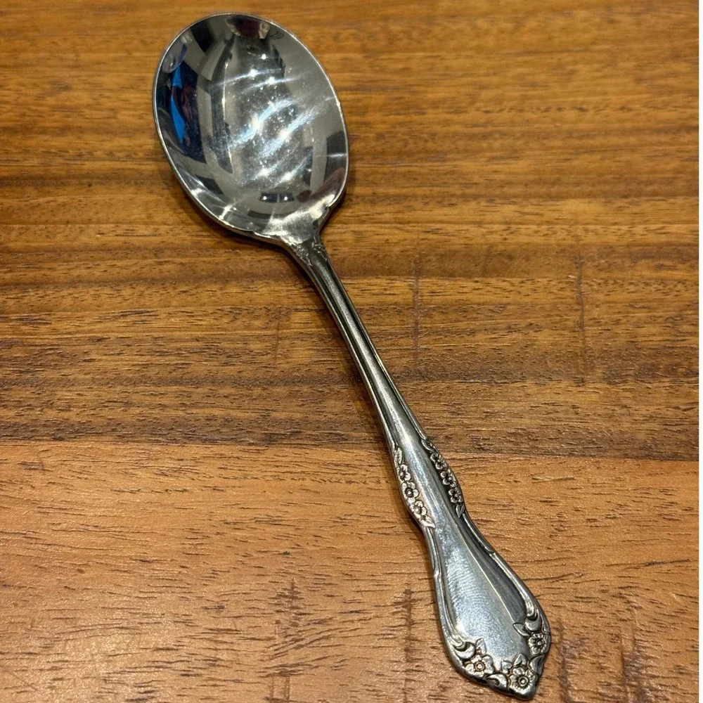 Oneida Mansfield Soup Spoon Silverplate Floral Vintage‎ Flatware Replacement